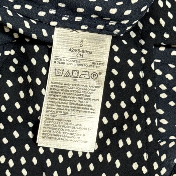 Banana Republic Size S Black White Polka Dot Sleeveless V-Neck Blouse Comfort - Picture 6 of 8